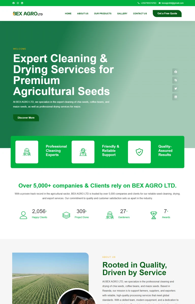 BEX AGRO LTD Real Website Preview