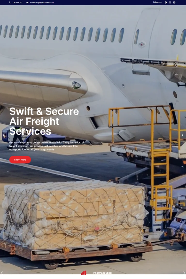 Carry Logistics UAE Real Website Preview