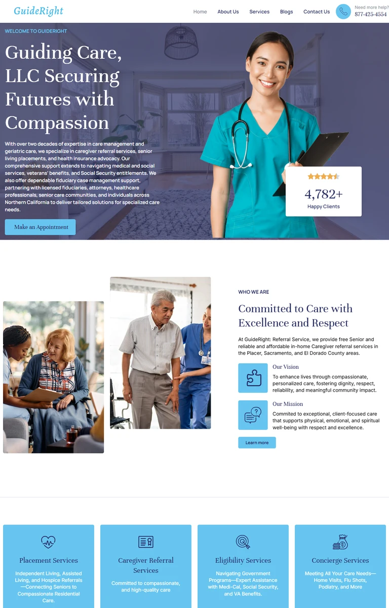 Guide Right Care Real Website Preview