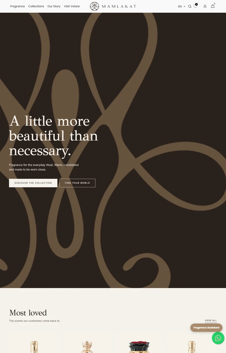 Mamlakat Perfumes Real Website Preview
