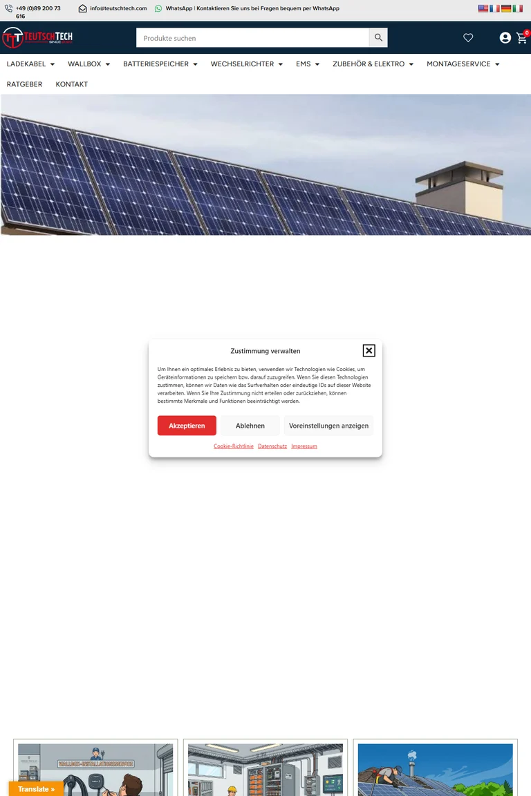 Teutschtech EV Solutions Real Website Preview